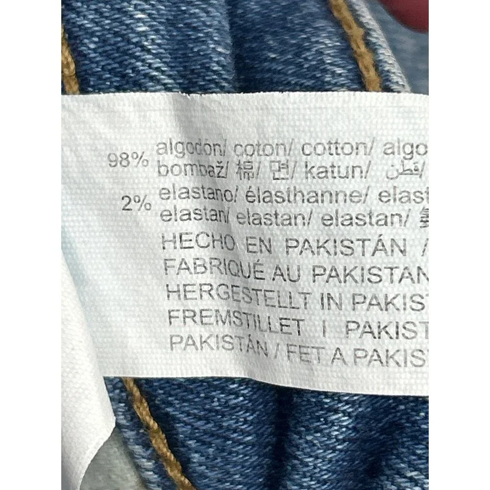 Zara Jeans Womens 6 Blue Denim Straight Skinny Split Ankle High Rise - Picture 6 of 10